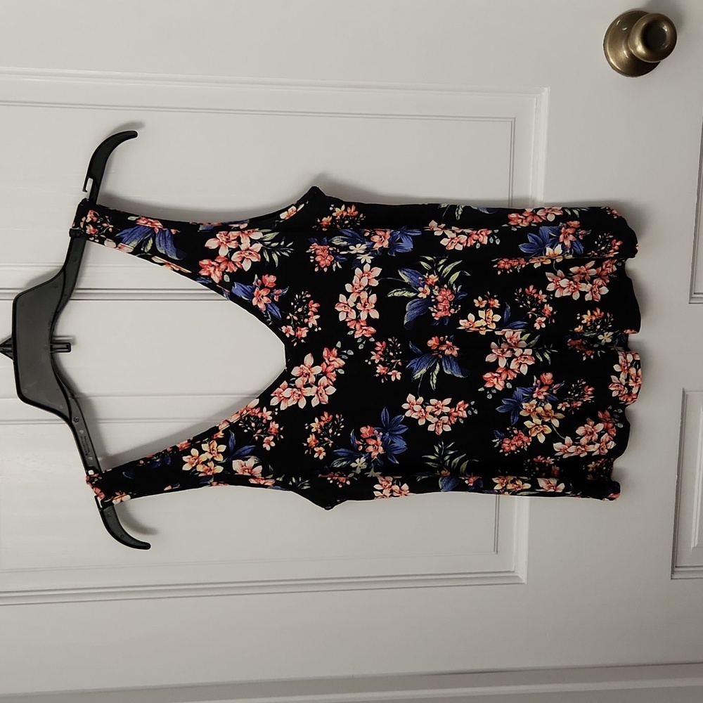American Eagle - Tank Top, Black Floral, Soft & Stretchy, Size S